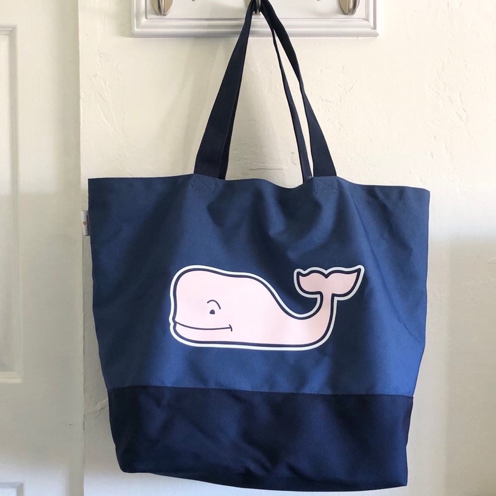 Vineyard Vines Target Pink Whale Beach Tote Navy
